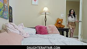 Filthy stepfather secretly masturbating while recording himself with stepdaughter – Leia Rae