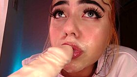 Cosplay girl gives a rough blowjob with spitting and drooling